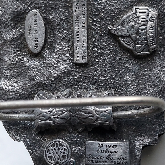 Vtg. 1987 United States Marines Belt Buckle Siskiyou Buckle Co. Metal - Picture 4 of 6